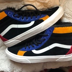 Vans Black, Blue, Red, and Yellow Sneakers